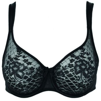 Empreinte Melody Underwired Non Moulded Seamless Bra In Black C-H Cup