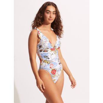 Seafolly Coast to Coast V Neck One Piece Swimsuit