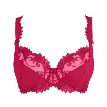 Empreinte Thalia Jacquard Underwired Low Neck Non Moulded Bra in Indian Rose 
