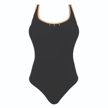 Empreinte Swim Cosmic Round Neck Swimsuit in Black