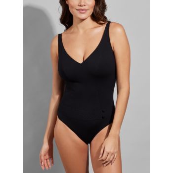 Empreinte Swim Epic V Neck Swimsuit in Black