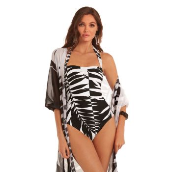 Roidal Black & White Bambu Bandeau Suit