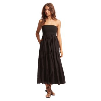 Seafolly Ponte Strapless Maxi Dress in Black