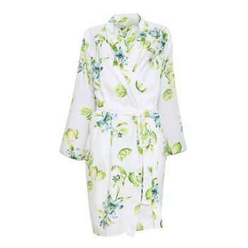 Cyberjammies Gina Lime Print Short Dressing Gown 