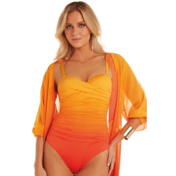 Roidal Brazil Touch Megan Swimsuit in Ombre Orange