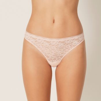 Marie Jo Color Studio Lace Thong In Pearly Pink