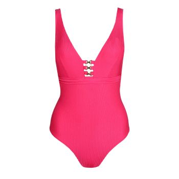 Marie Jo Swim Emly Plunge Swimsuit Wireless in Dragon Fruit 