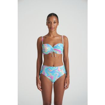 Marie Jo Swim Arubani Padded Strapless Bikini Top in Ocean Swirl 32E & 36C + Brief