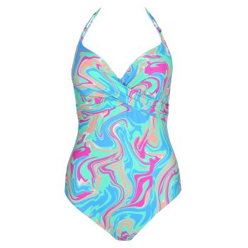Marie Jo Swim Arubani Padded Plunge Swimsuit in Ocean Swirl A To E Cup