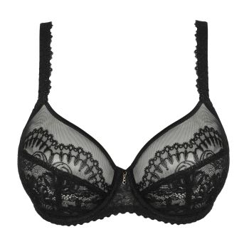 Primadonna Shimla Balcony Bra Vertical Seam in Black C To G Cup