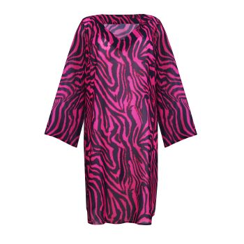 Primadonna Swim Malabo Swimwear Kaftan in Hot Pink Zebra 