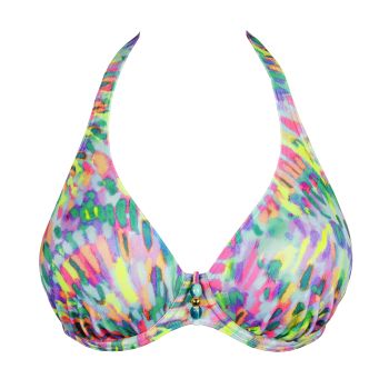 Primadonna Swim Douala Half Padded Plunge Bikini Top in Impressionist Summer C To G Cup