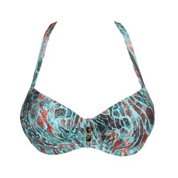 PrimaDonna Swim Riyad Padded Balcony Bikini Top in Turquoise Seas C To G Cup