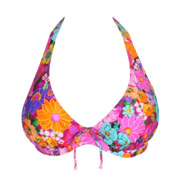 PrimaDonna Swim Najac Half Padded Plunge Bikini Top in Floral Explosion C To G Cup