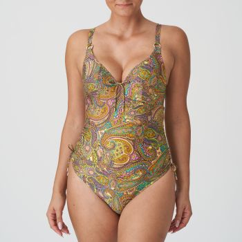 PrimaDonna Swim Sakarun Plunge Swimsuit in Sunny Paisley 34E & 34F ONLY