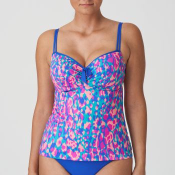 PrimaDonna Swim Karpen Padded Full Cup Tankini in Electric Blue 36D TOP ONLY