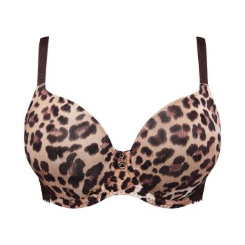 Primadonna Twist Giganni Padded Heartshape Bra in Leopard Bloom B To G Cup