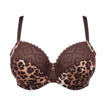 Primadonna Twist Giganni Full Cup Bra in Leopard Bloom B To G Cup
