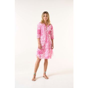 Oneseason Hydra Midi Cotton Poppy Dress in Pink