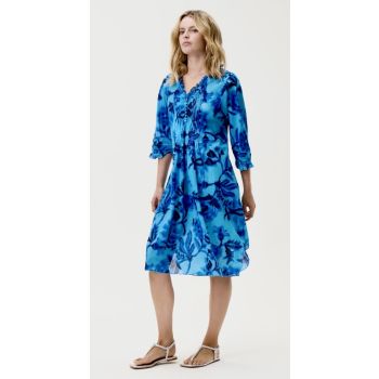 Oneseason Milos Middy Poppy Dress in Blue