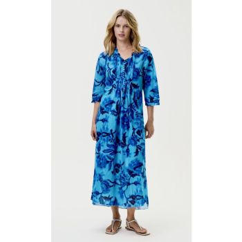 Oneseason Milos Long Poppy Dress in Blue