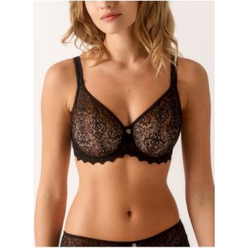 Empreinte Cassiopee Underwired Seamless Non Moulded Bra In Black