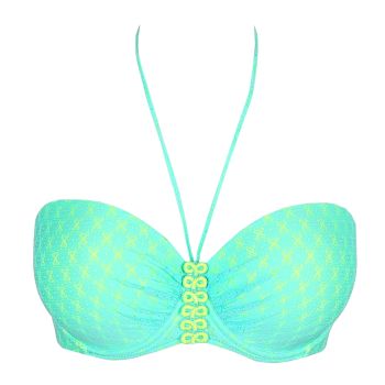 PrimaDonna Swim Rimatara Moulded Strapless Bikini Top in Aruba Blue C-G