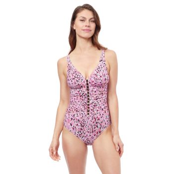 Profile by Gottex Pretty Wild D+ Cup V Neck Swimsuit 