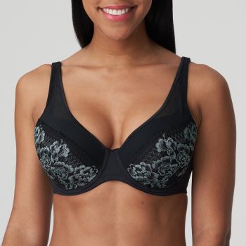 PrimaDonna Twist Rose Sauvage Moulded Heart Shaped Bra in Black C-H