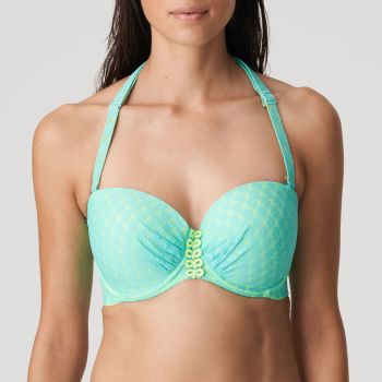 PrimaDonna Swim Rimatara Moulded Strapless Bikini Top in Aruba Blue C-G
