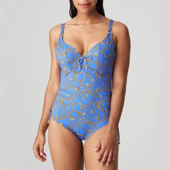 PrimaDonna Swim Olbia Deep Plunge Wired Swimsuit in Electric Blue C-G 