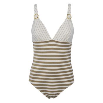 Red point Reka Triangle Swimsuit in White