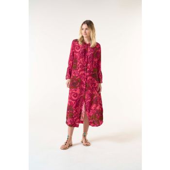 Oneseason San Sebastian Viscose India in Hot Coral
