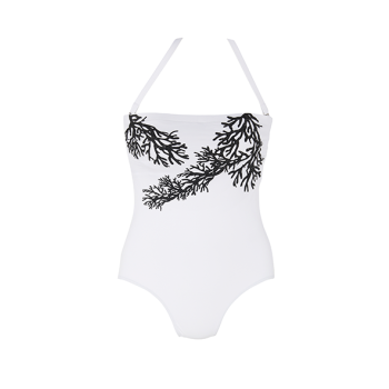 Tessy Bora Bora Coral Bandeau Swimsuit in White