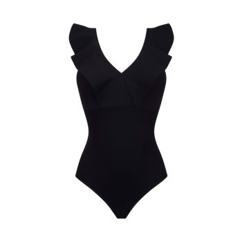 Empreinte Swim Wave V Neck Swimsuit in Black