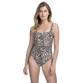 Profile By Gottex Wild Thing Side Shirred Swimsuit in Leopard/Black