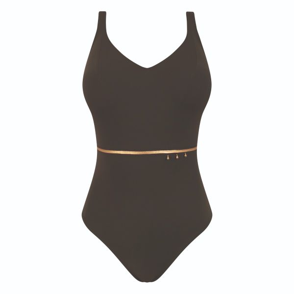 Empreinte Swim Cosmic V Neck Swimsuit in Lichen