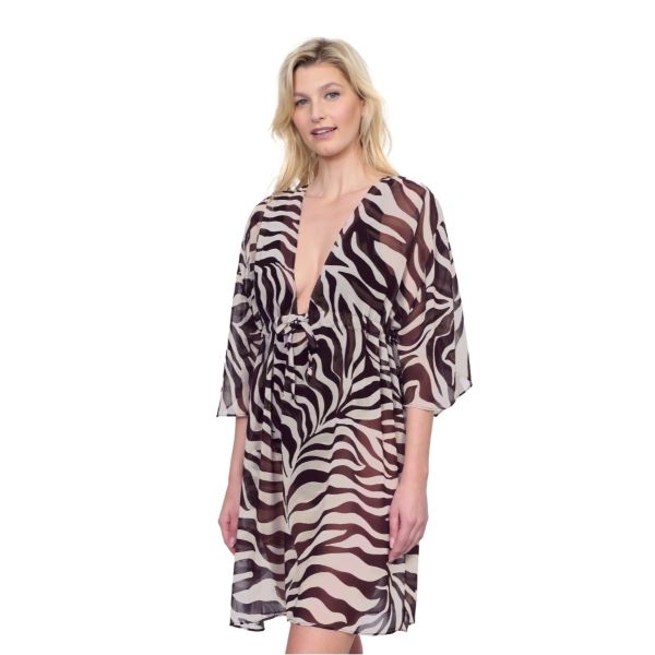 Gottex Wildest Dream V Neck Beach Dress Adjustable Straps Swim Cover Up