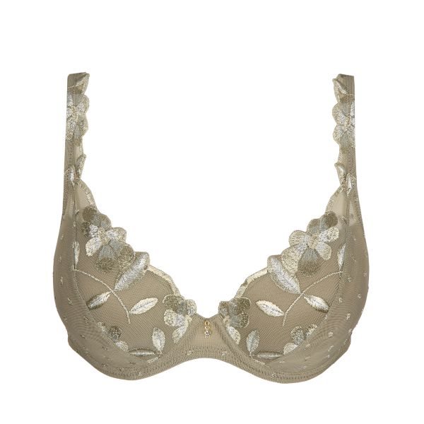 Marie Jo Agnes Padded Plunge Bra in Golden Olive A To F Cup