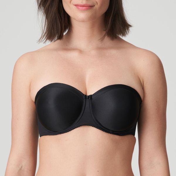 PrimaDonna Satin Strapless Non Padded in Black B To G Cup