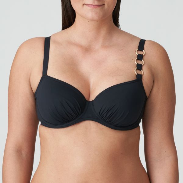 PrimaDonna Swim Damietta Full Cup Bikini Top in Black C To H Cup