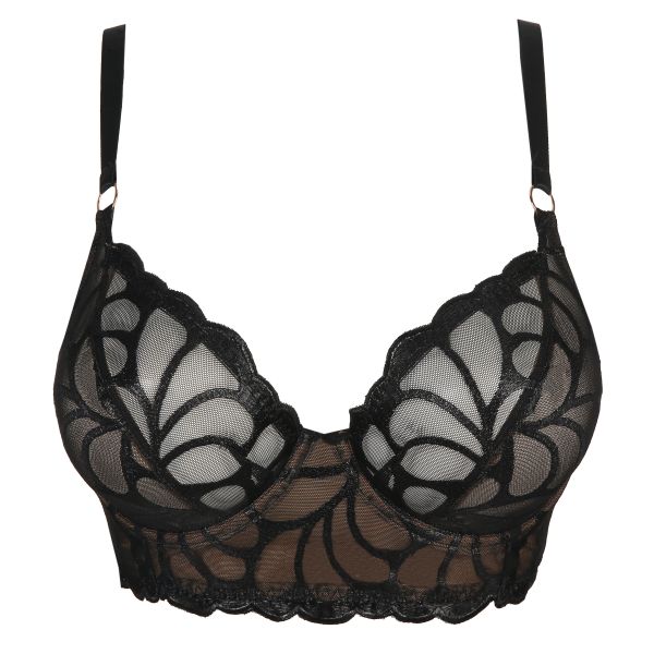 Simply Be Leather & Lace Plunge Bra