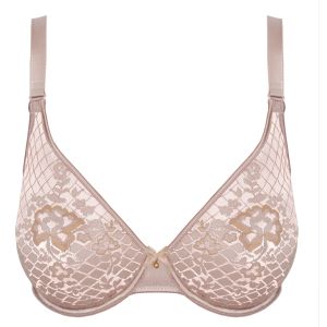 Empreinte Melody Seamless Non Moulded Plunge Triangle Bra In Gold