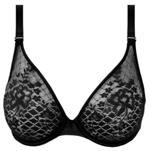 Empreinte Melody Seamless Non Moulded Plunge Triangle Bra In Black C-F Cup