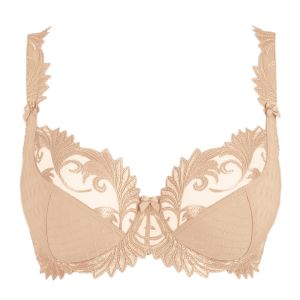 Empreinte Thalia Jacquard Underwired Low Neck Non Moulded Bra in Caramel New Style!