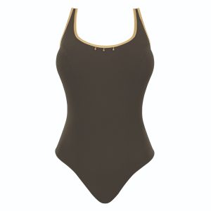 Empreinte Swim Cosmic Round Neck Swimsuit in Lichen