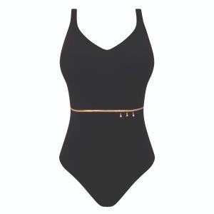 Empreinte Swim Cosmic V Neck Swimsuit in Black