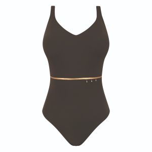 Empreinte Swim Cosmic V Neck Swimsuit in Lichen
