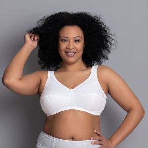 Anita Jana Black Cotton Non-Wired Bra - Support Bra 46F (US E), Padded Adjustable Straps, Hook & Eye Back