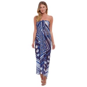 Gottex Chic Point Full Length Pareo in Navy